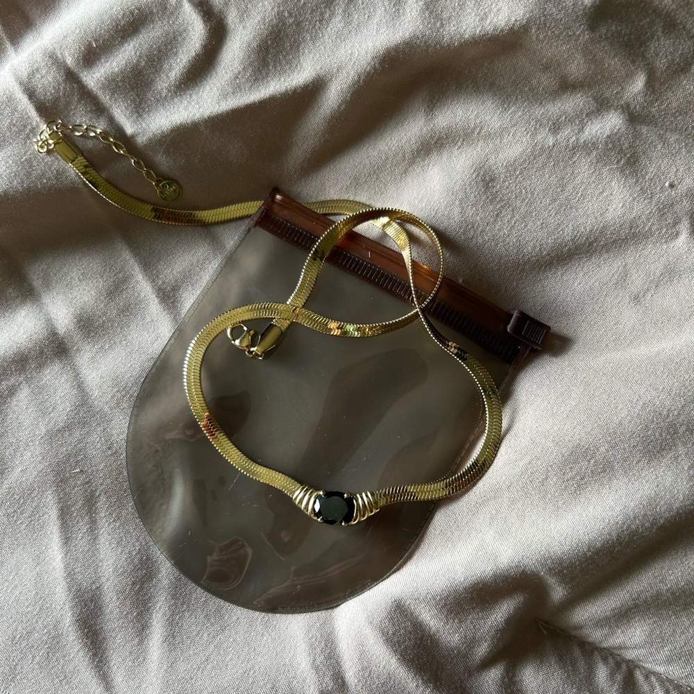 Gold and Black Choker Necklace